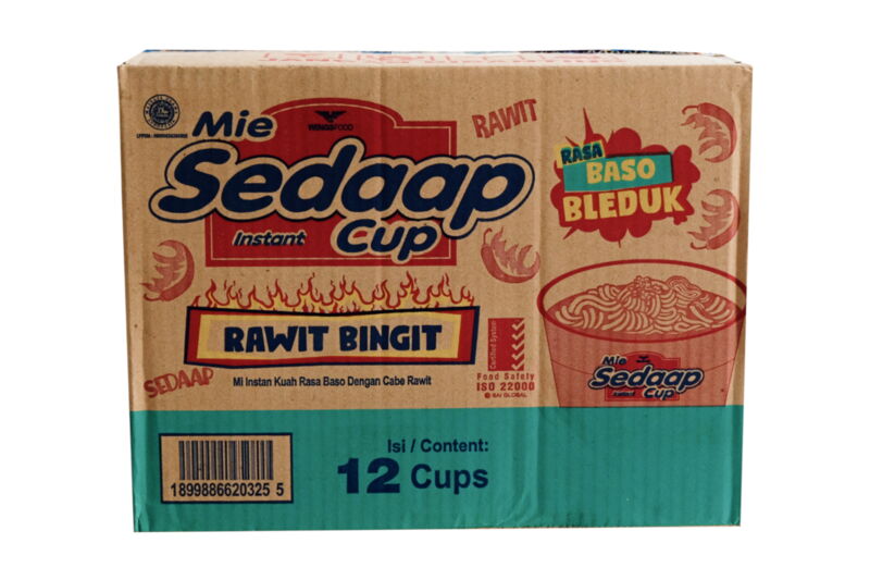 Mie Sedaap Instant Cup Rasa Baso Bleduk Rawit Bingit 77 Gr 1 Karton